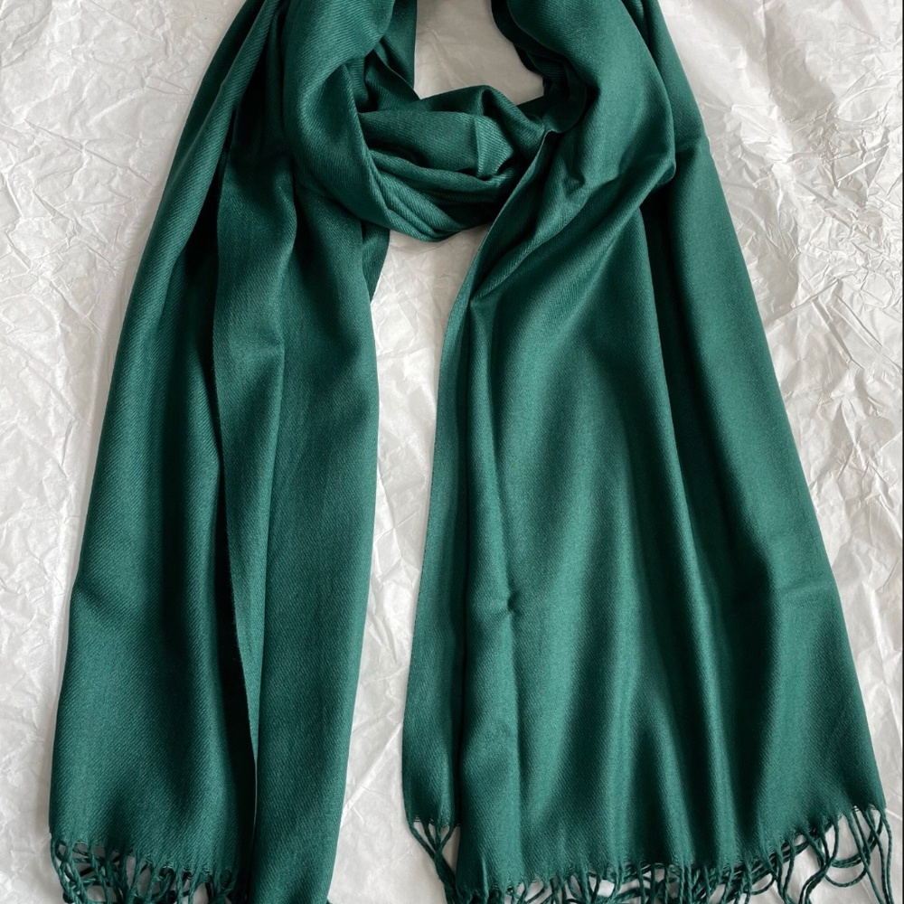 Emerald Green Large Scarf, Wool Shawl, Wrap, Warm Pashmina, Accessories NEW